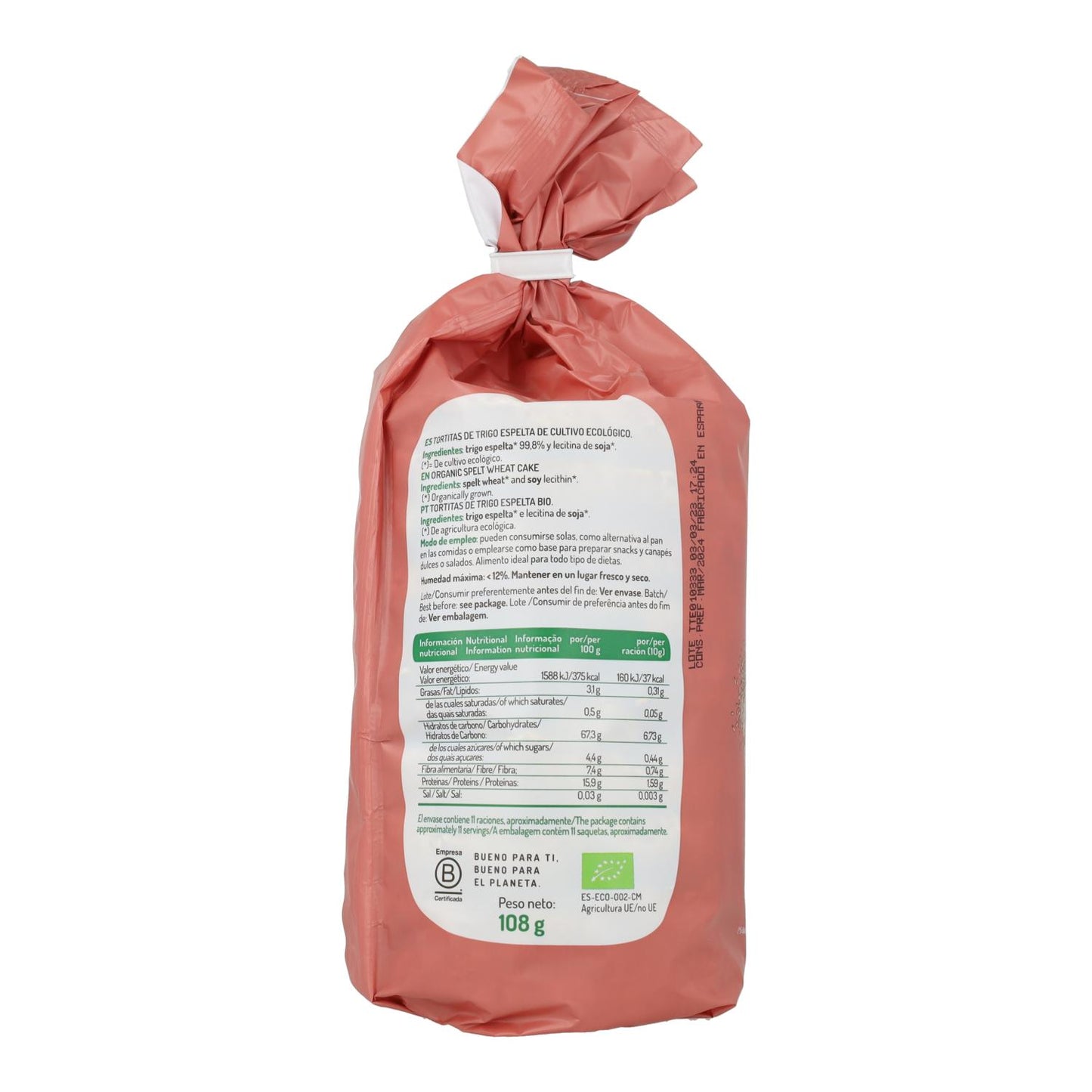 Bolinhos de trigo espelta El Granero, 100 g