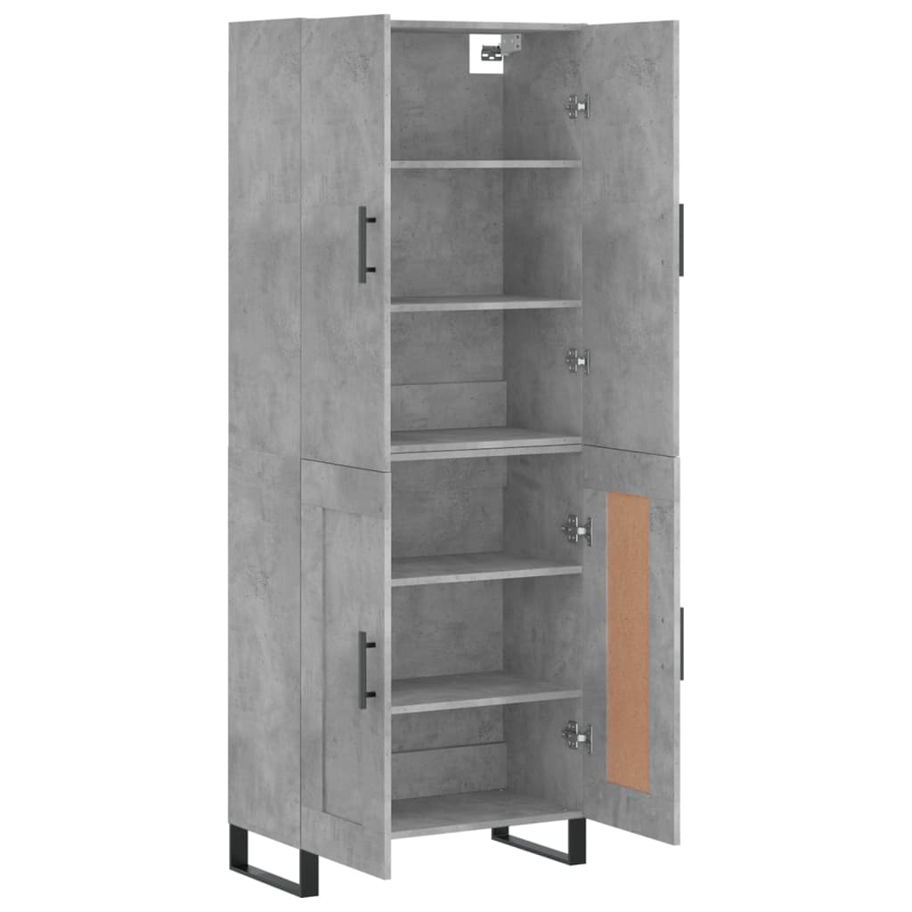 Aparador Alto Madera Contrachapada Gris Hormigón 69,5x34x180 Cm_3