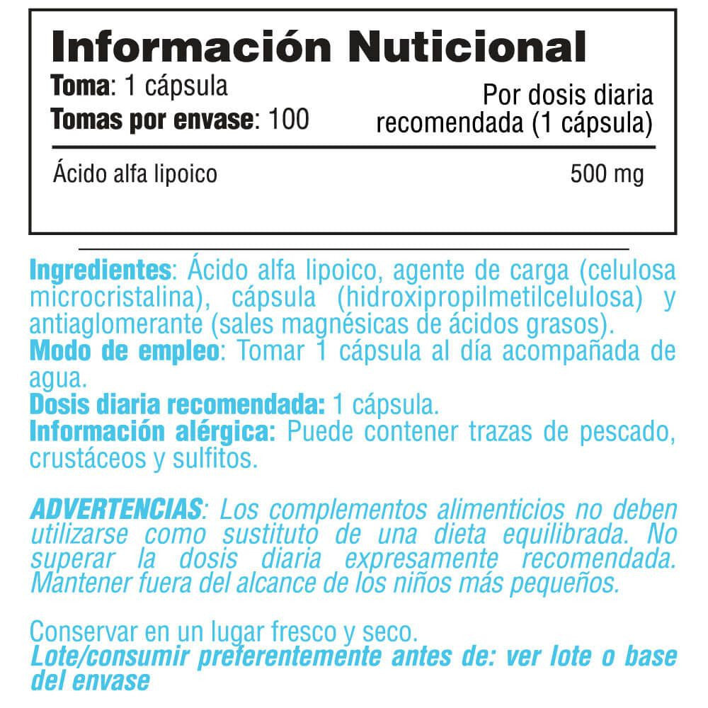 Ácido Alfa Lipoíco 500mg - 100 Cápsulas Vegetales - Acido Alfa Lipoico - Smart Supplements_5