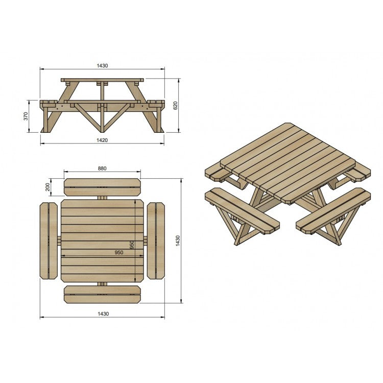 Mesa De Picnic Infantil Masgames Persic._5