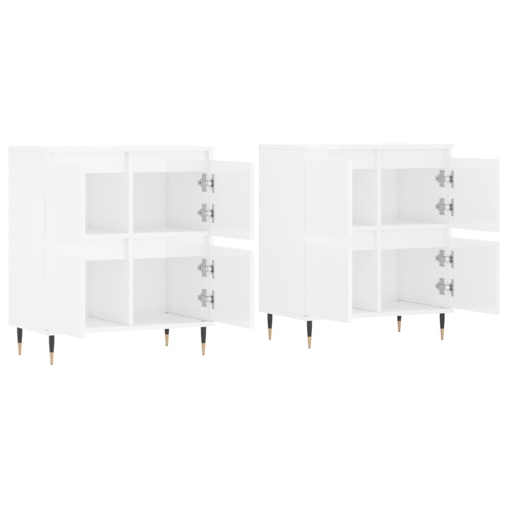 Aparadores 2 Uds Madera Contrachapada Blanco Brillo_3