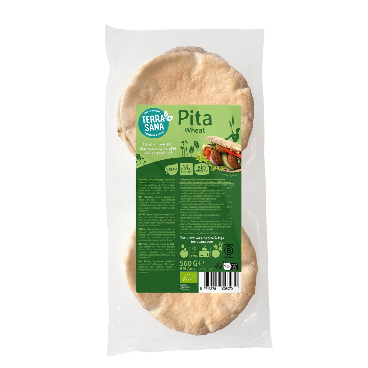 Pão Pita de Trigo Terrasana 560 g