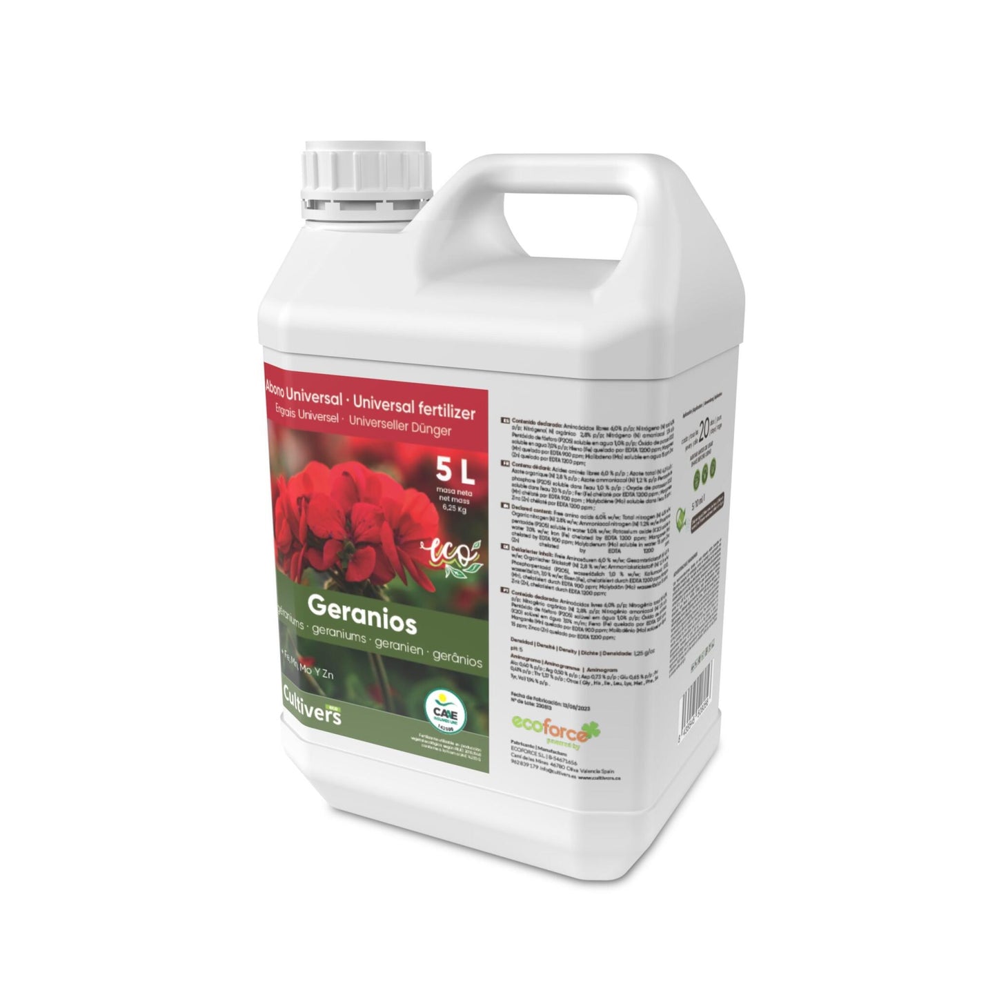 Abono Geranios Líquido Ecológico Cultivers 2x1l_2