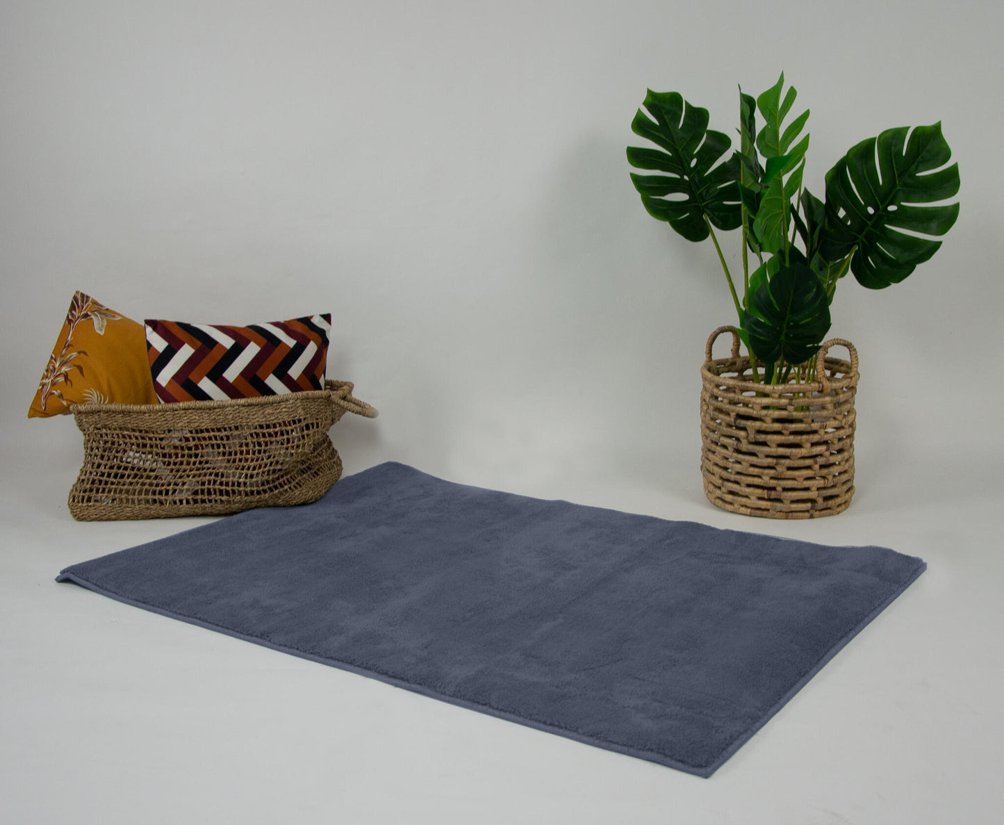 Alfombra Microfibra Salón, Baño, Dormitorio Azul Liso Pelo Suave 80x120cm- Decoración- Mobiliario Hogar_2