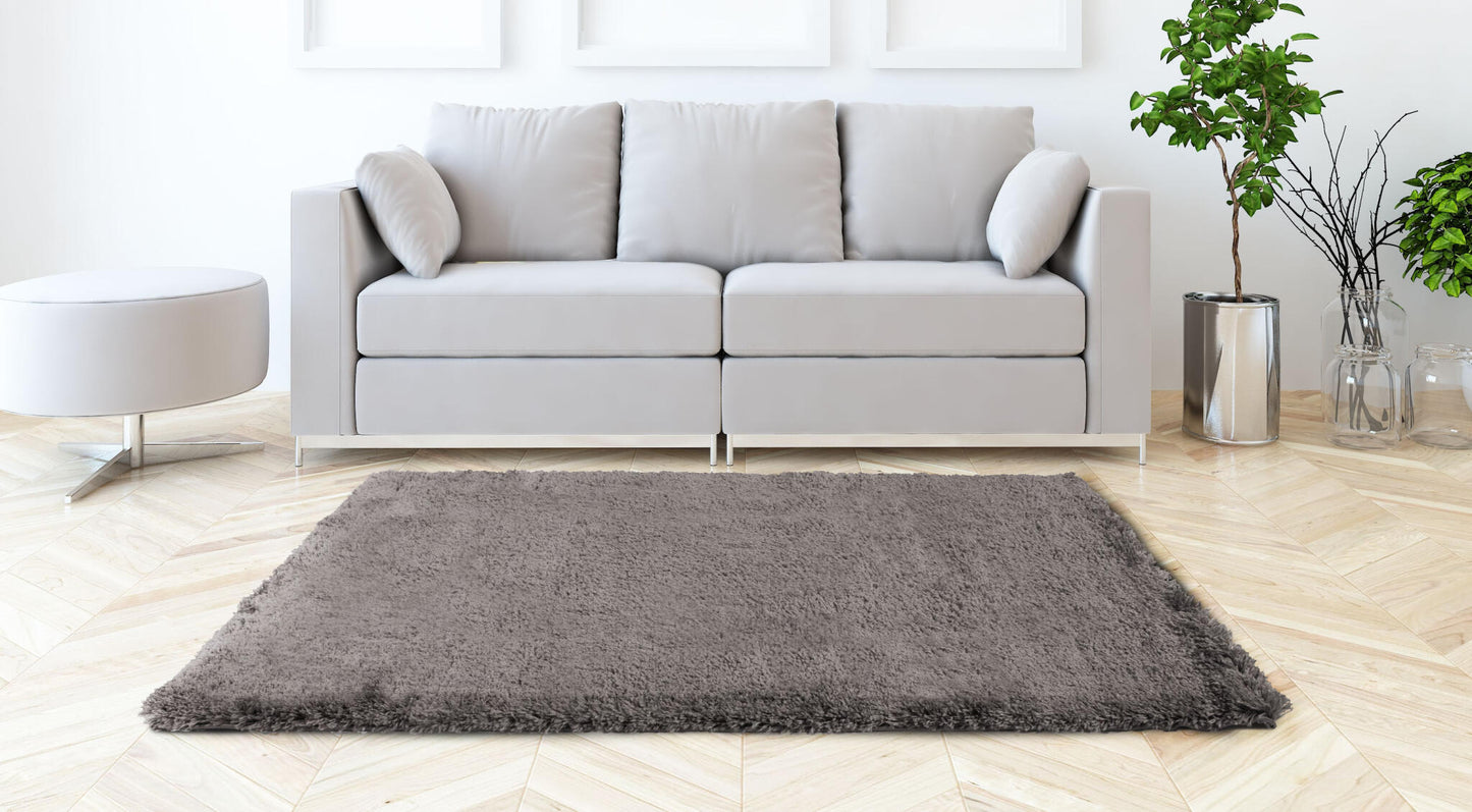 Alfombra Salón, Alfombra Dormitorio, Gris Antracita Shaggy Pelo Largo 150x200cm- Decoración- Mobiliario Hogar_2