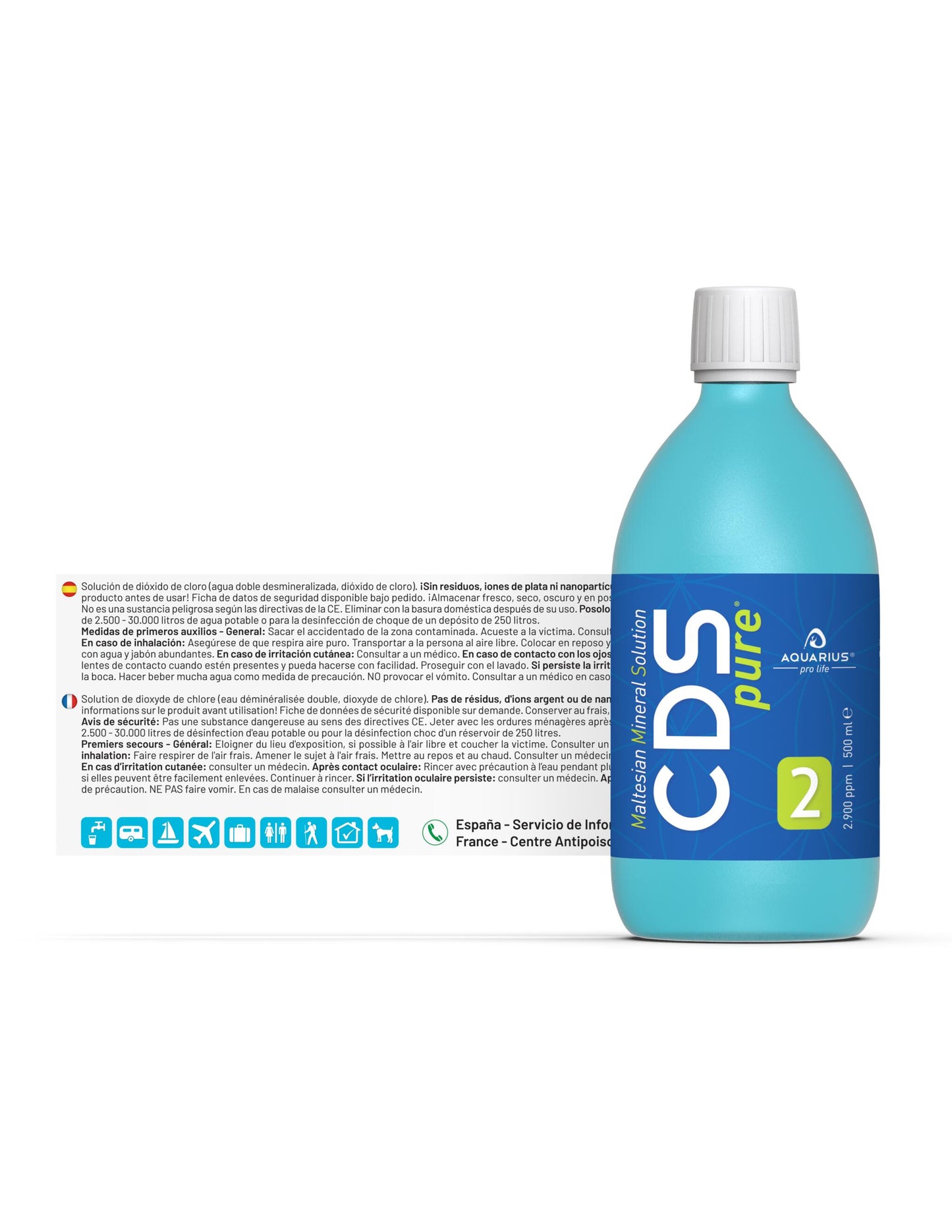 Aquarius Pro Life - Cdspure | 500 Ml Solución De Dióxido De Cloro_4
