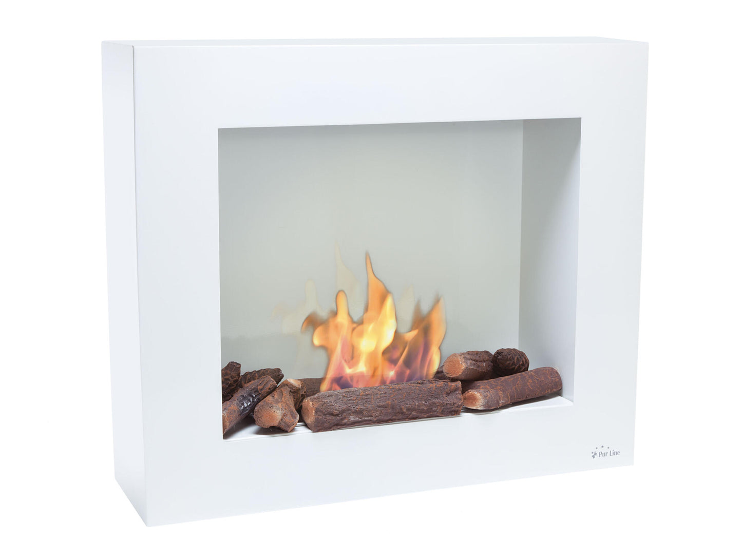 Chimenea De Etanol En Blanco Con Kit De Leños Bestbio Purline_0