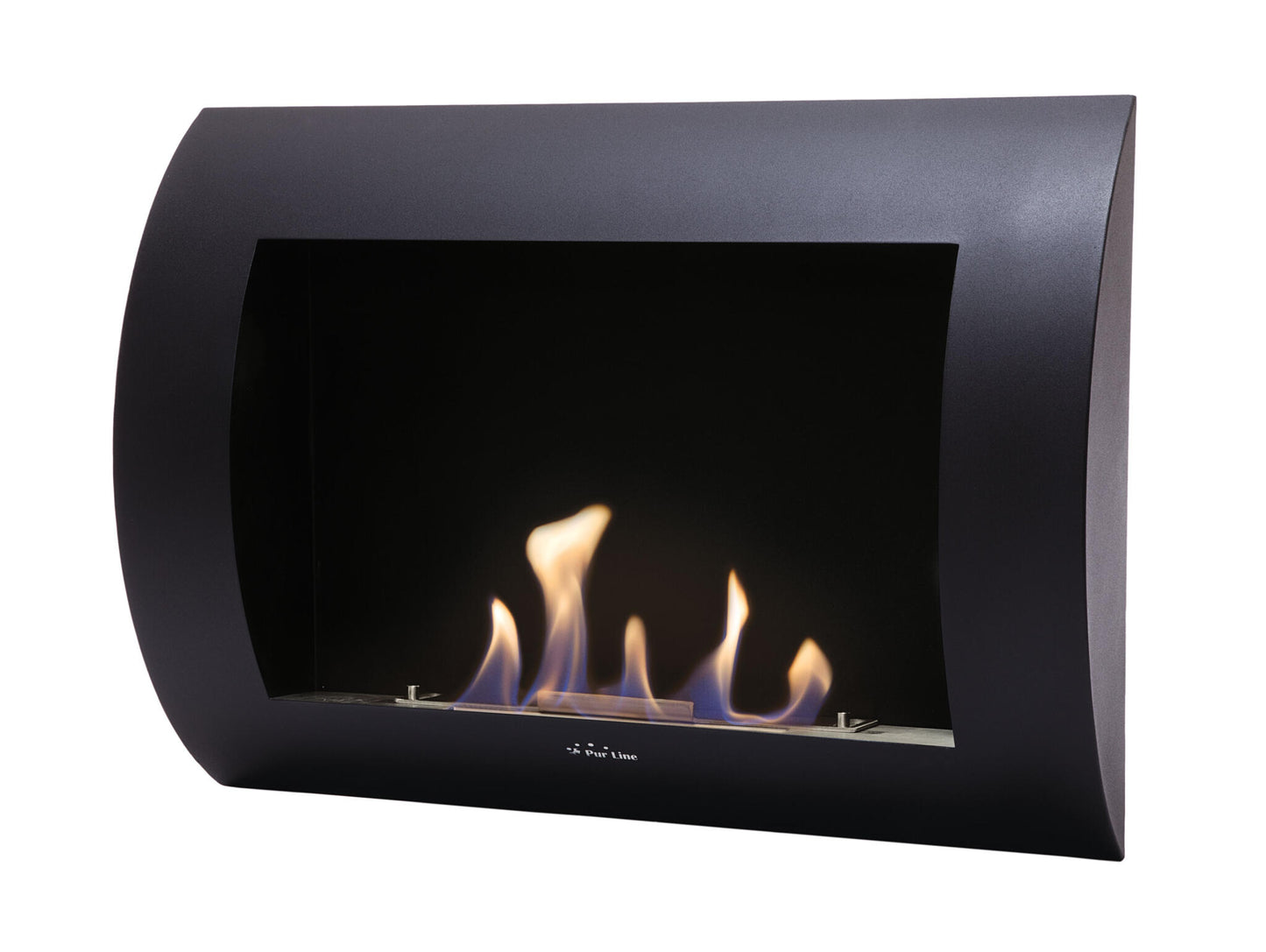 Chimenea De Etanol Mural De Acero Lacado En Negro Inox-clasic B Purline_0