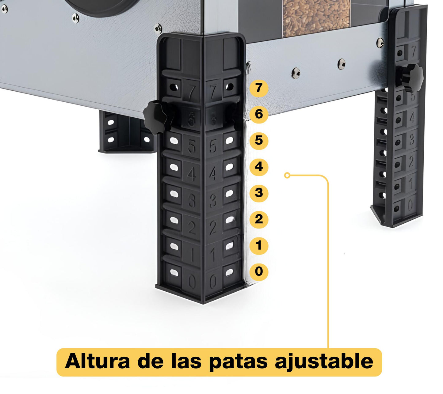 Comedero Para Gallinas Robust® | Tolva Antidesperdicio De Acero Galvanizado Para Exterior | Altura Regulable (18kg)_5