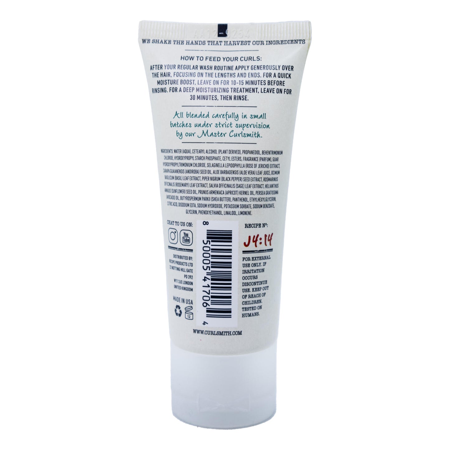 Crema Hidratante Intensiva Recetas De Hidratación Curlsmith 64g Mini_1