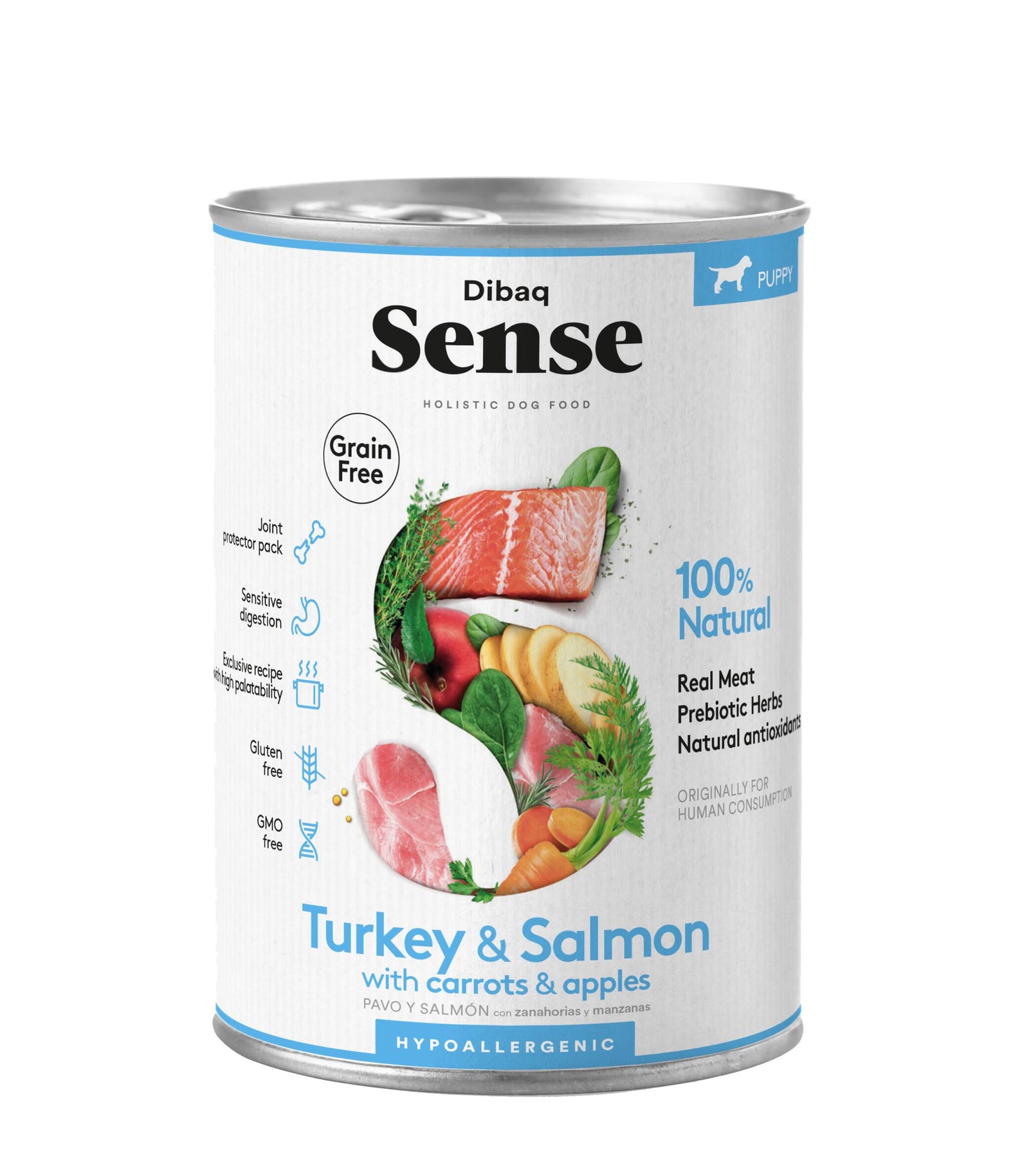 Dibaq Sense Lata Salmón Y Pavo Cachorros 380 G_0