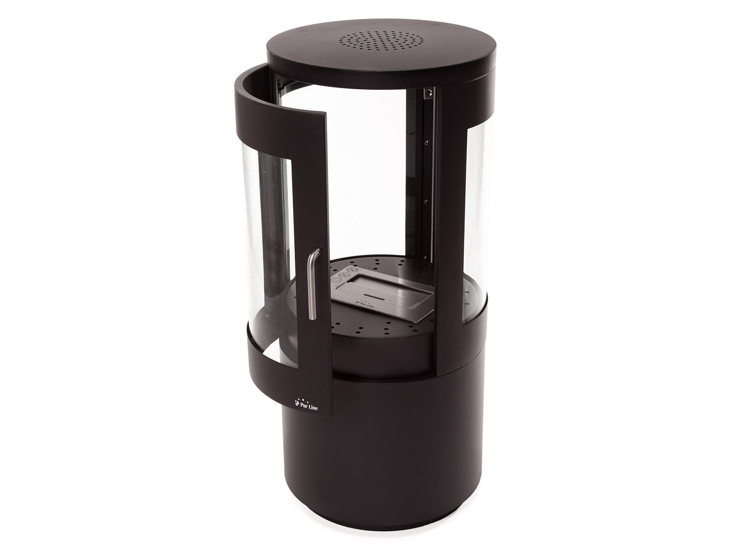 Estufa De Etanol Diseño De Torre En Acero Negro Con Puerta De Cristal Templado Bestfire View Purline_4