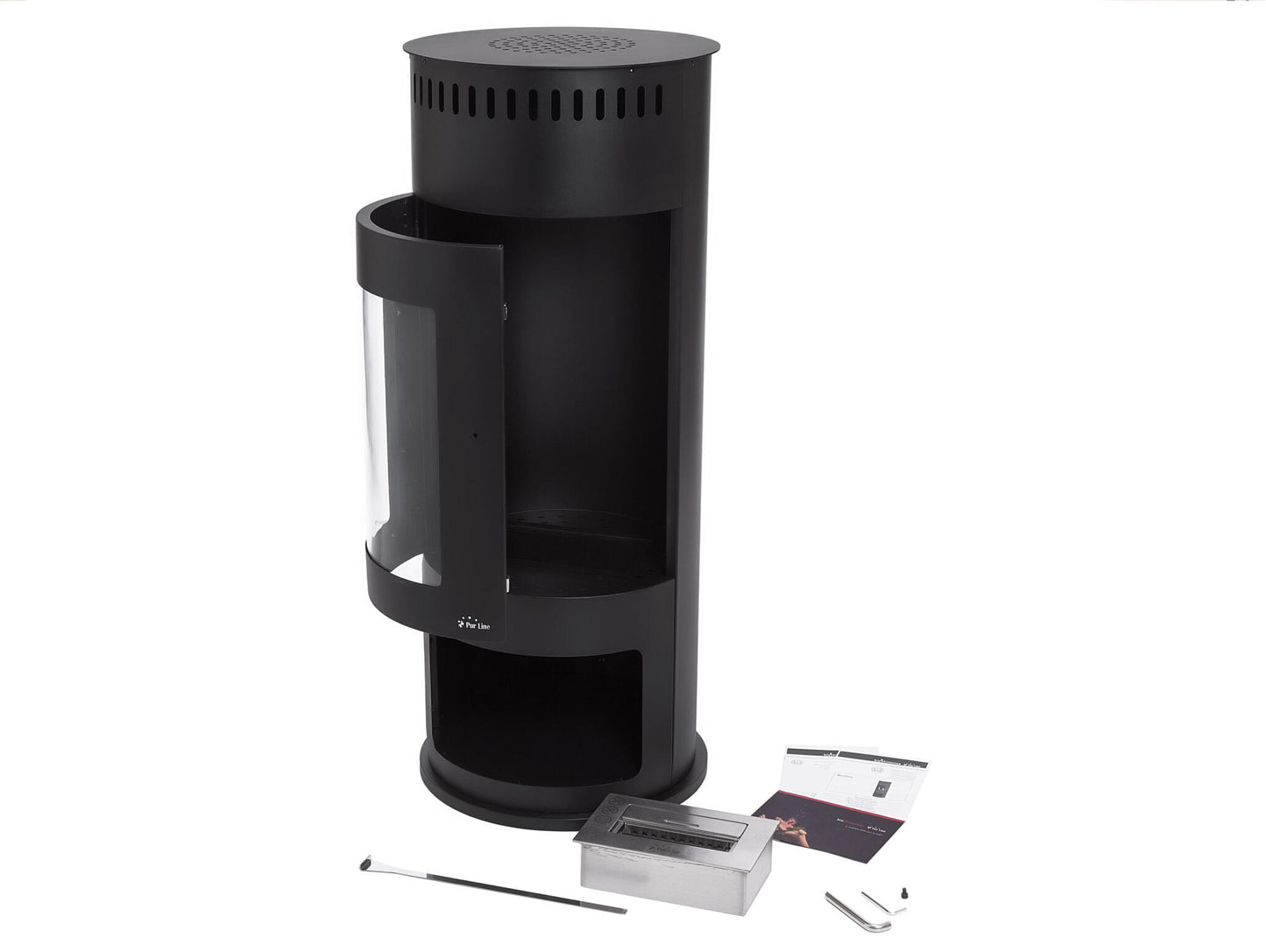 Estufa De Etanol En Acero Negro Con Puerta De Cristal Templado Bestfire B Purline_4