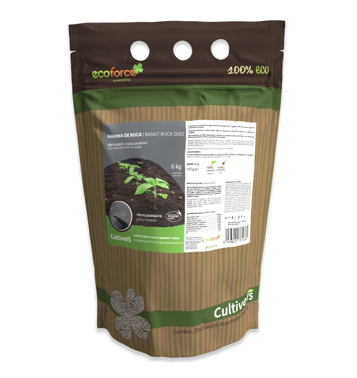 Harina De Roca. Polvo De Basalto Cultivers 2x1kg_2