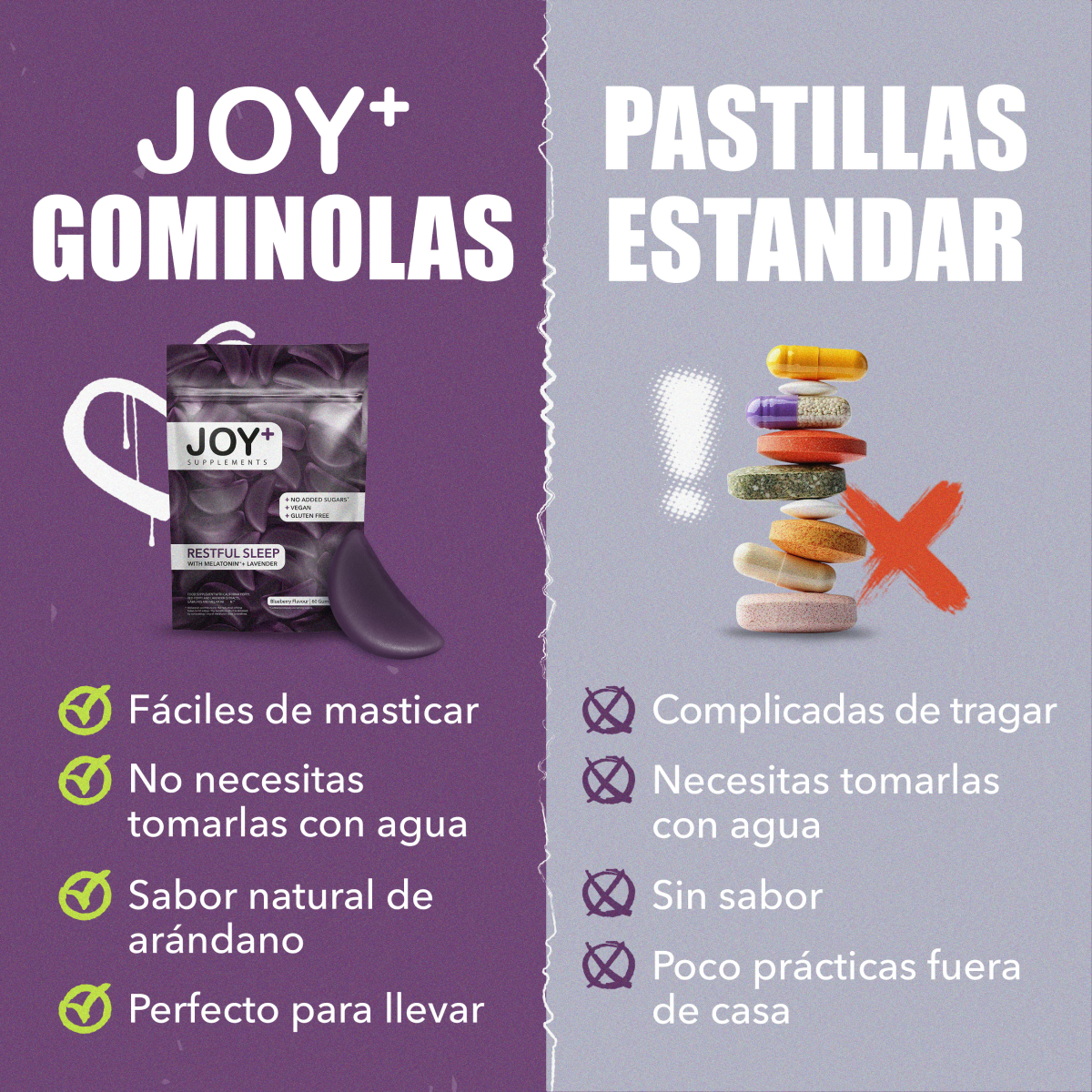 Gummies Sueño Reparador con Melatonina y Lavanda JOY+ 60 uds