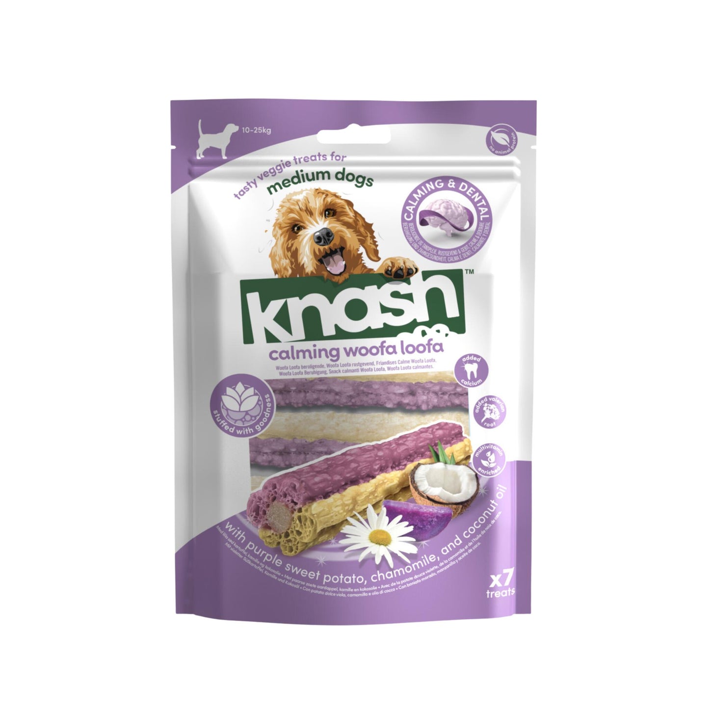 Knash Snack Calming De Camomila, Boniato Y Coco Perro M 2 Boslas X 7 Uds_2