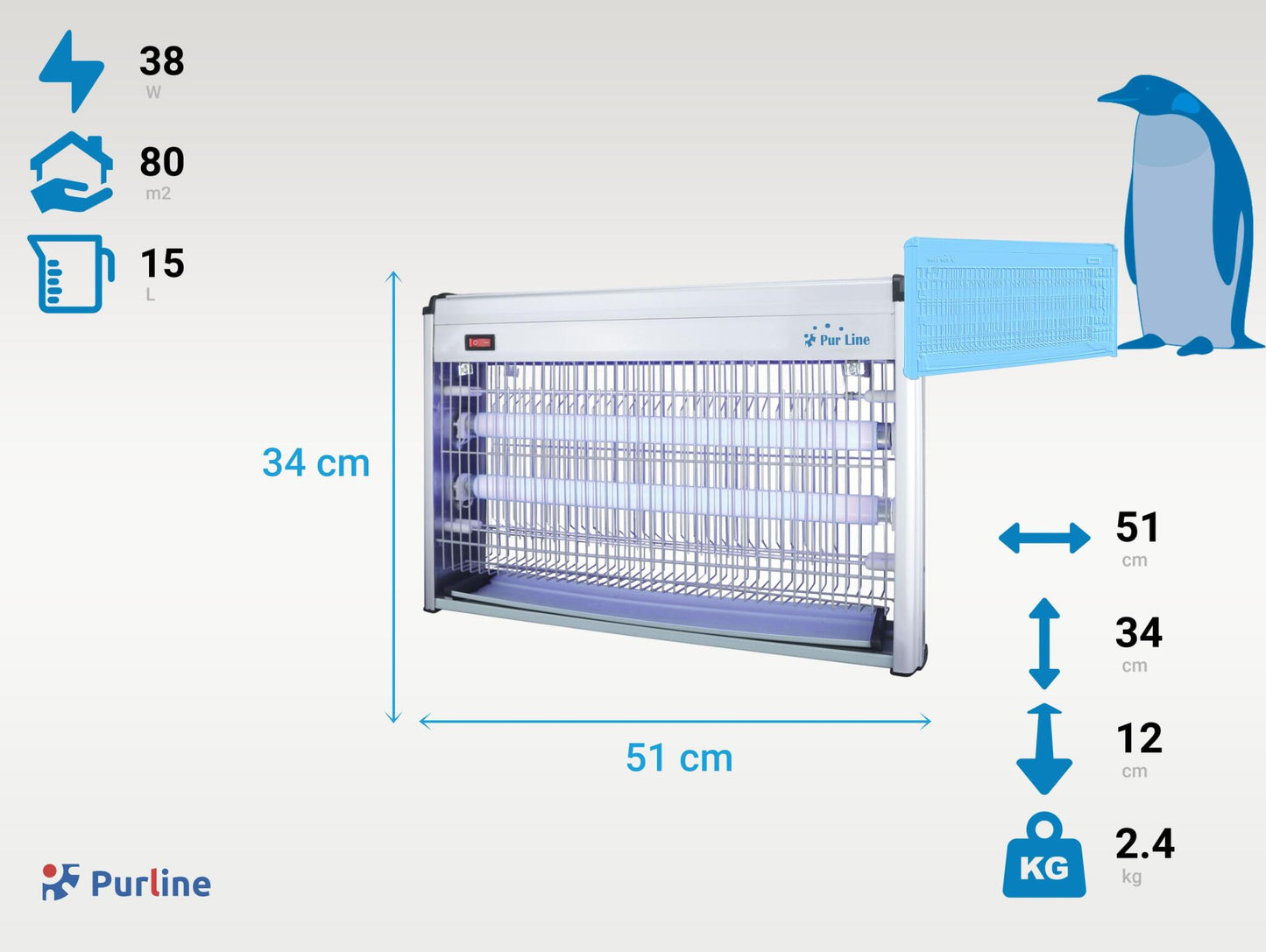 Mata Insectos Profesional 30w Con Luz Ultravioleta Zzap 30 Purline_4