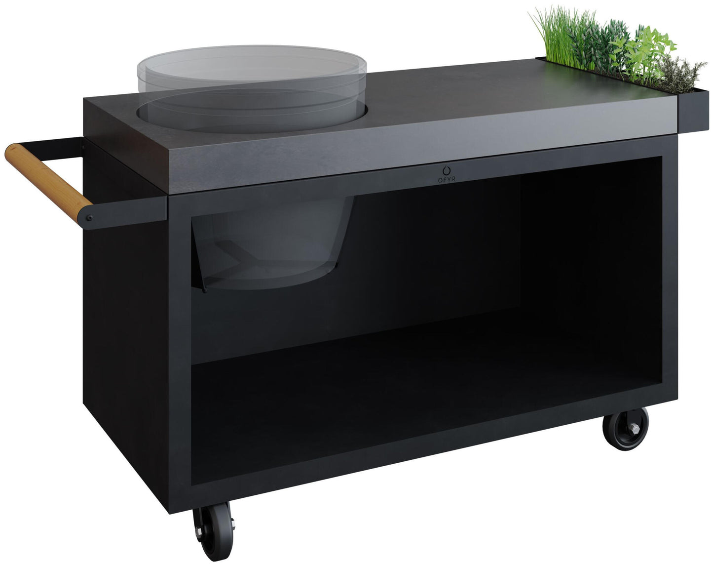 Mesa Con Tabla De Hormigã³n Black Ofyr 135 Pro Para Kamado_0