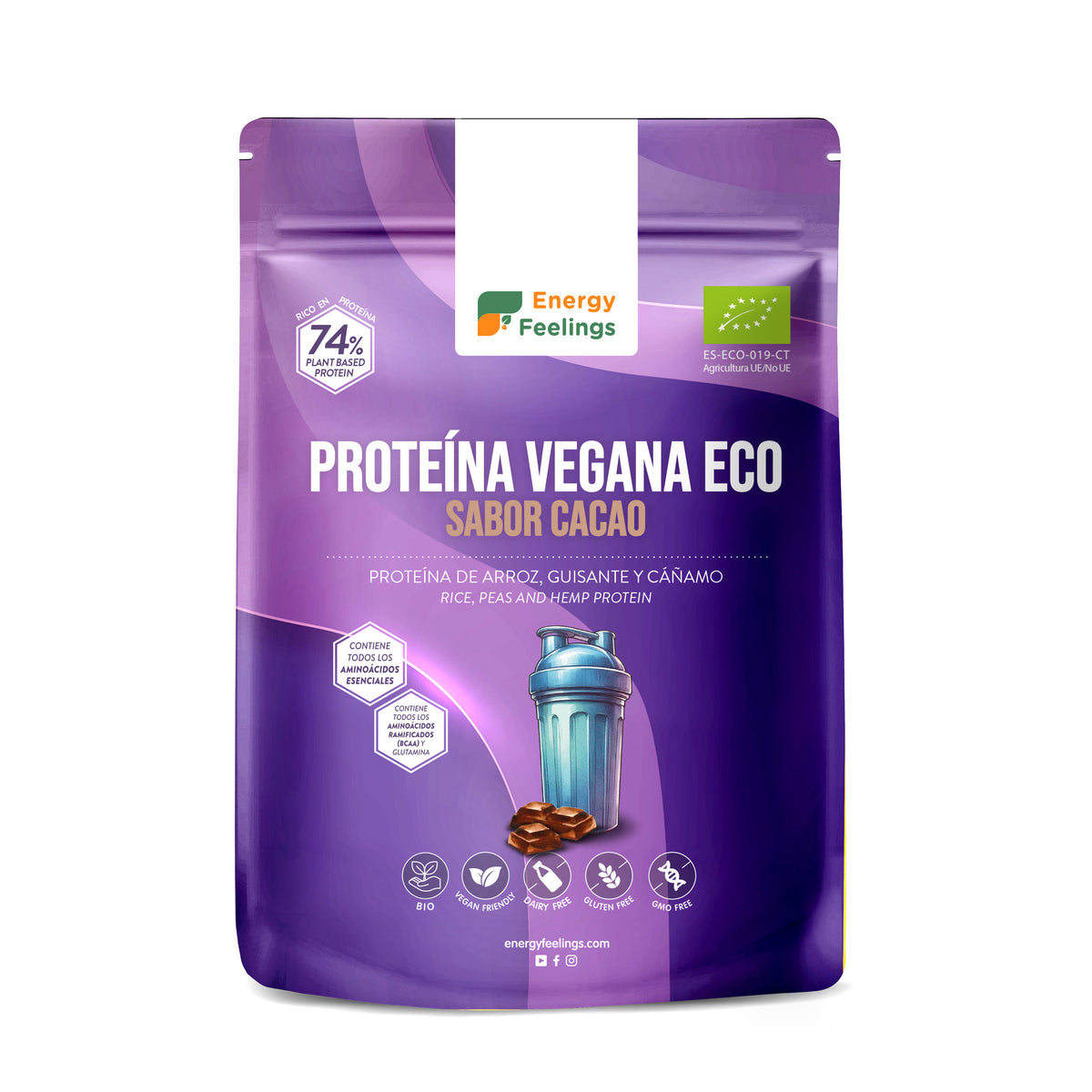 Proteína vegan Aminopower orgânica 73% Cacau Energy Feelings 1 kg