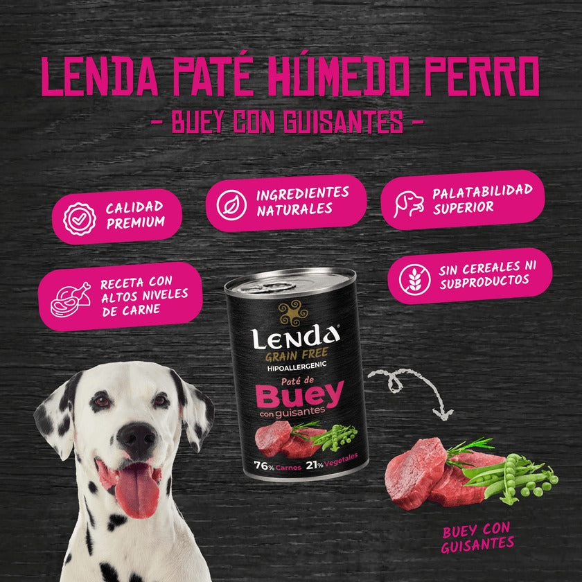 Paté para Perros de Buey Grain Free Lenda 400 g
