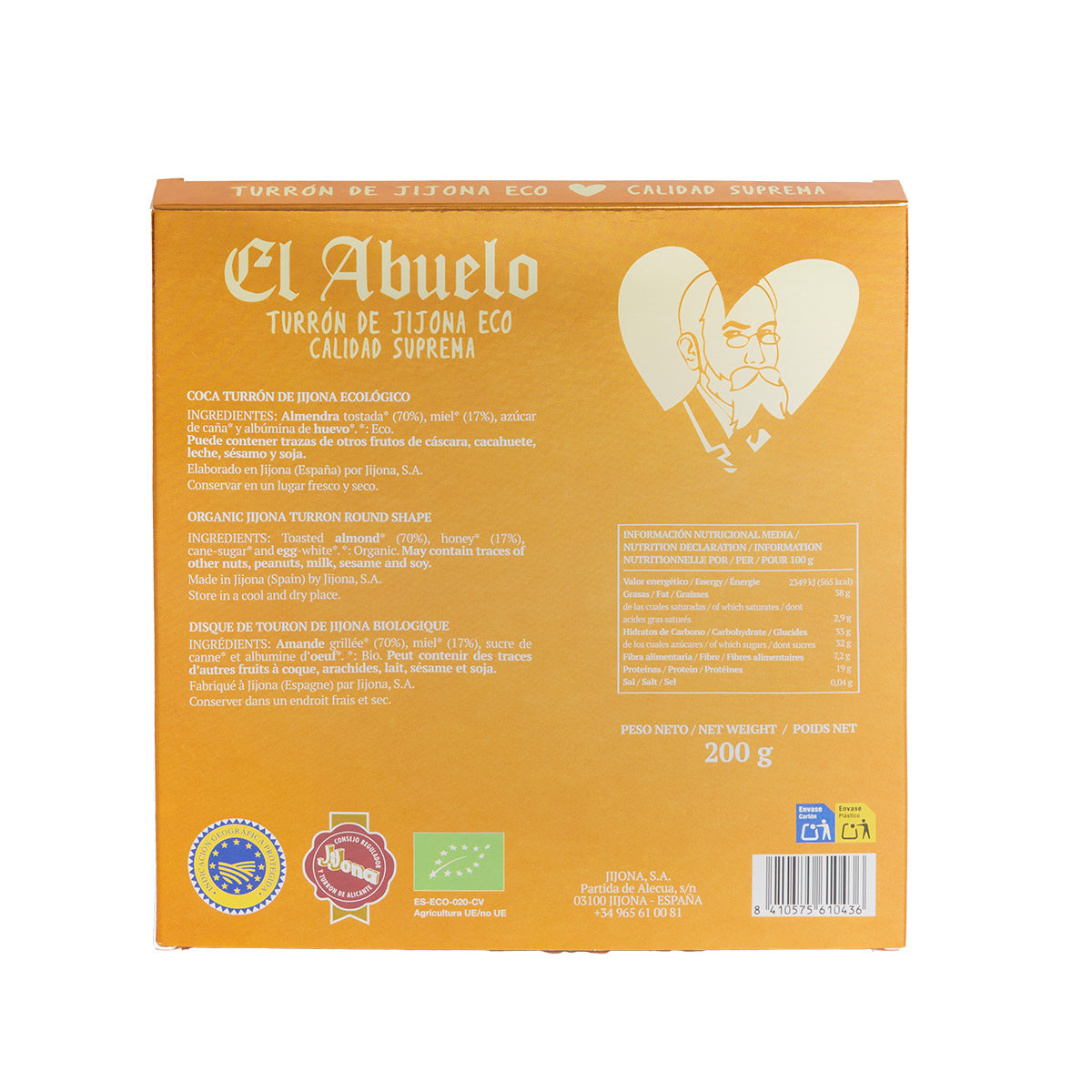 Coca de Turrón de Jijona ECO Agatha Ruiz de la Prada El Abuelo 200 g