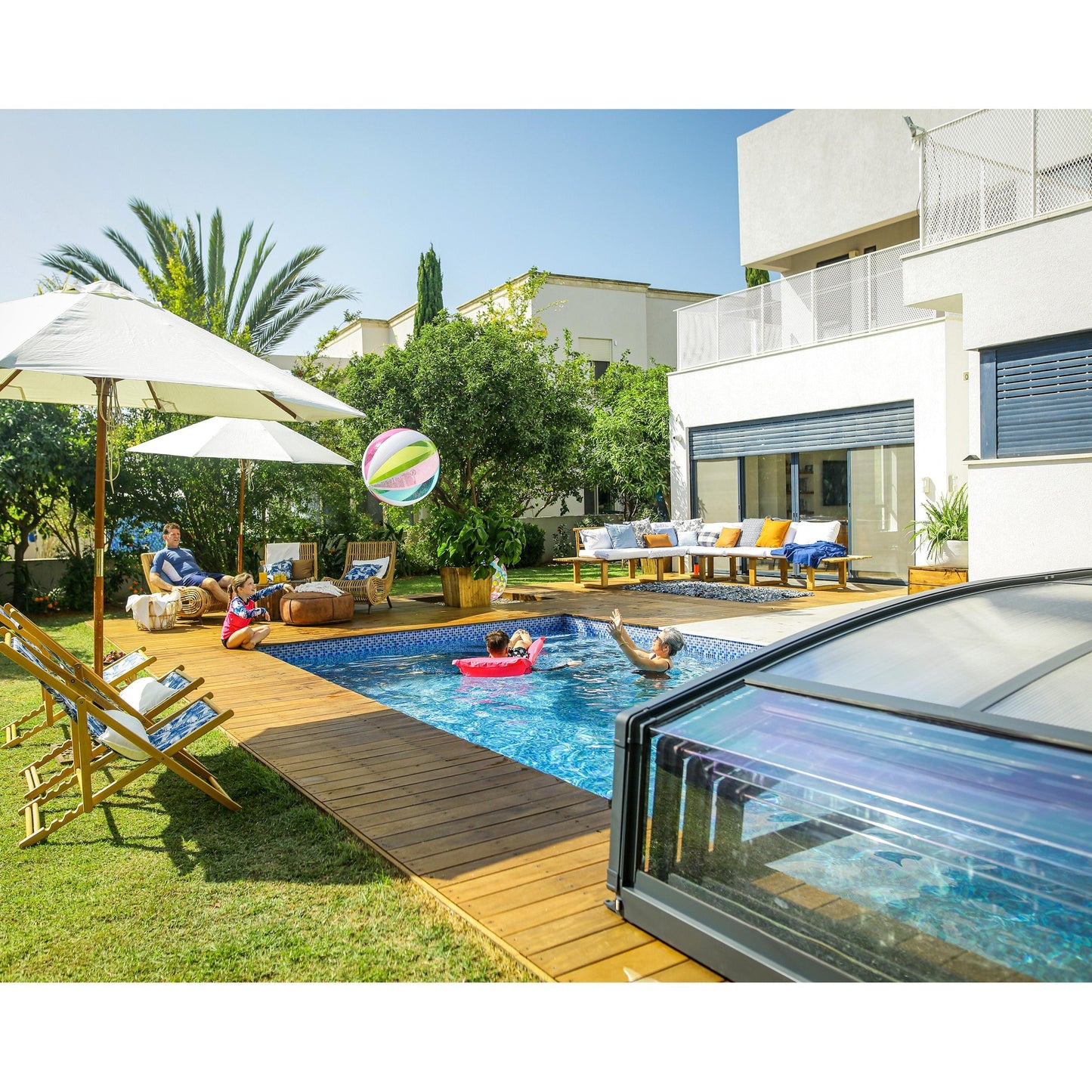 Cobertura telescópica para piscinas Maiorca 674x470 cm