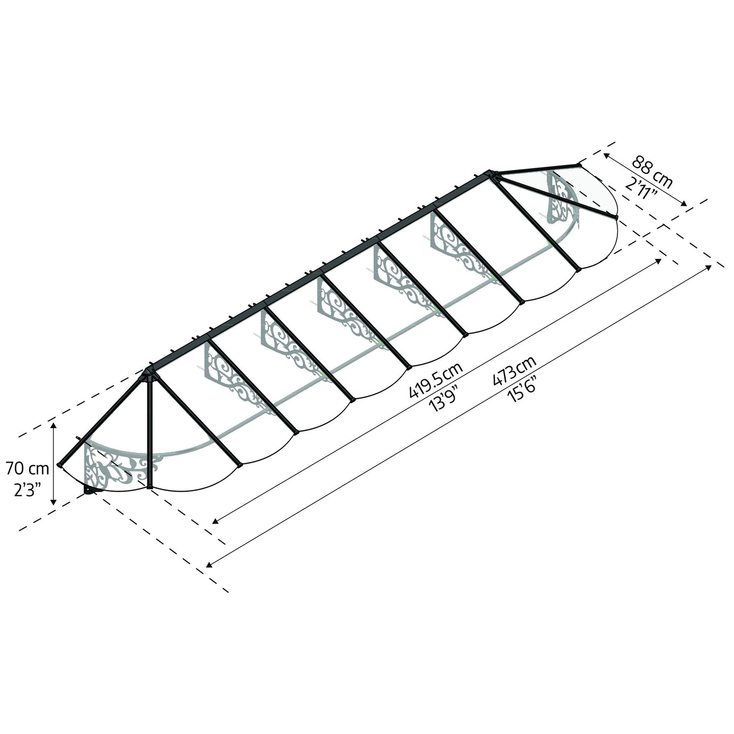 Canopy Lírio para porta 88x473 cm Canopia