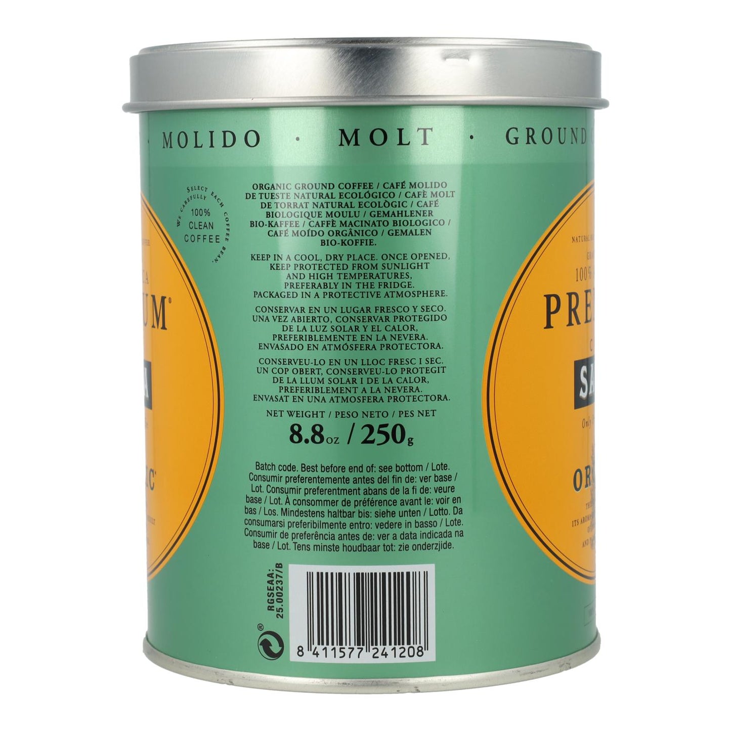Embalagem x 3 Saula Café Moído Biológico Premium 250g