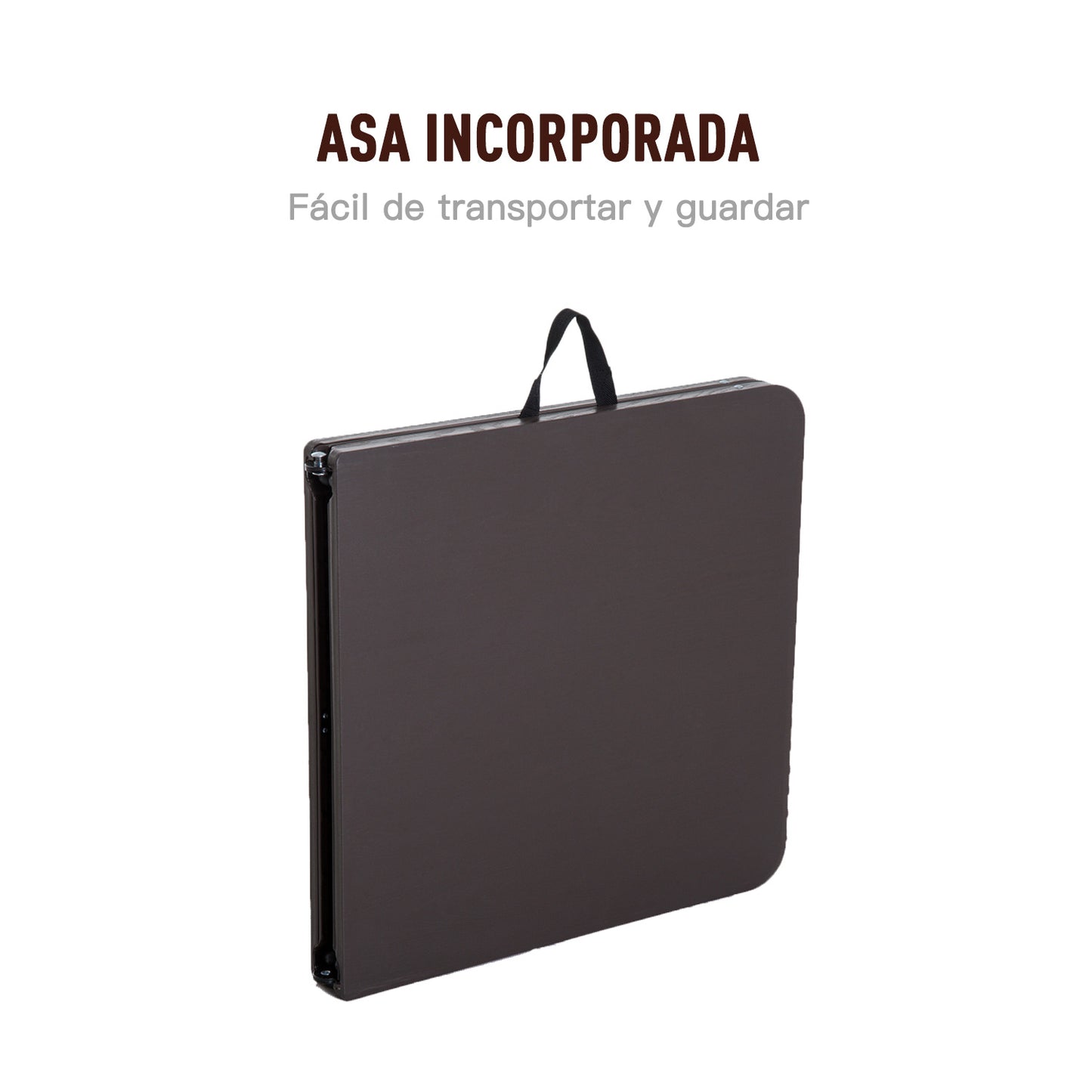 Outsunny Mesa Plegable Portátil Para Camping Mesa Auxiliar Multiusos Marrón 2_5