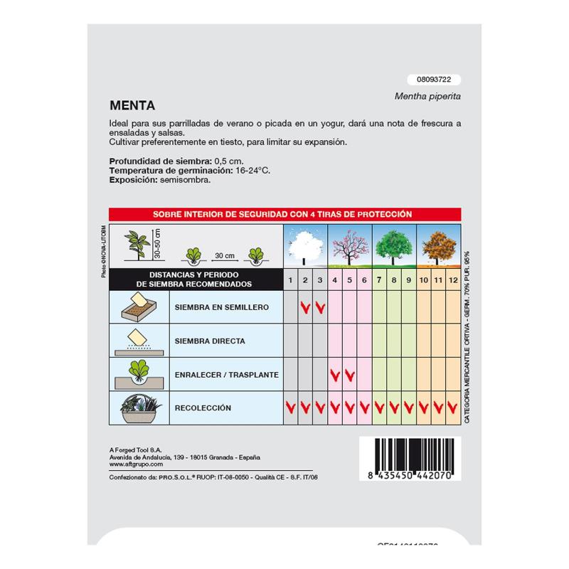 Semillas Aromaticas Menta (0.3 Gramos) Horticultura, Horticola, Semillas Huerto.