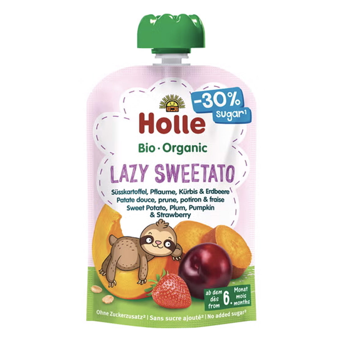 Batido biológico de batata-doce, ameixa, abóbora e morango (a partir dos 6 meses) LAZY SWEETATO Holle 100g