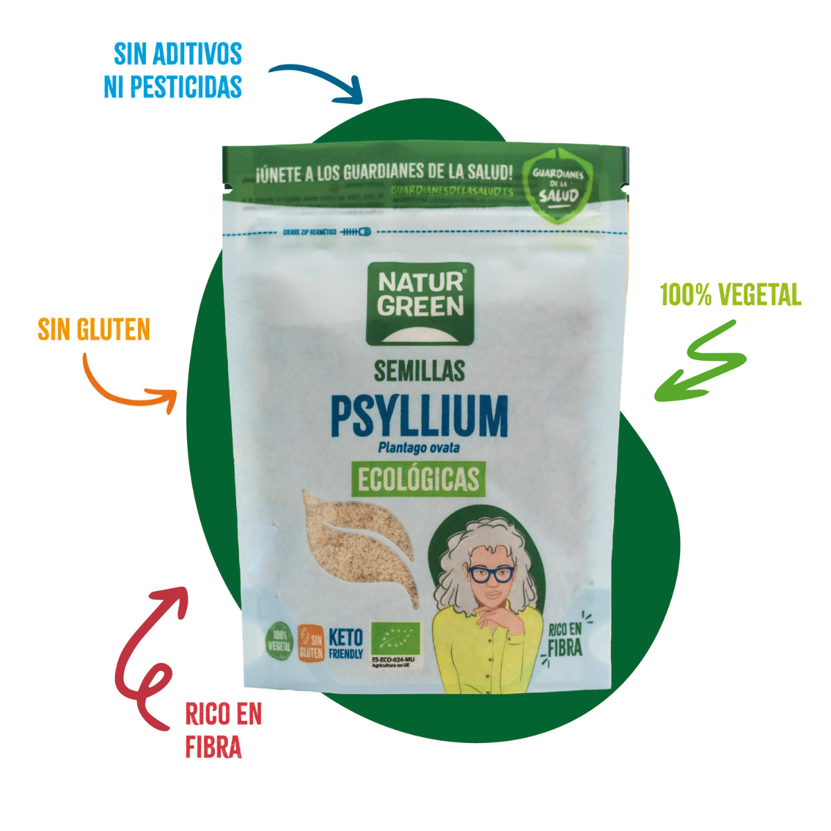Sementes de Psyllium NaturGreen BIO 100 g