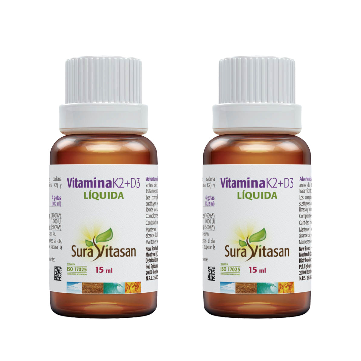 Embalagem 2x Vitamina K2+D3, Sura Vitasan, 15 ml
