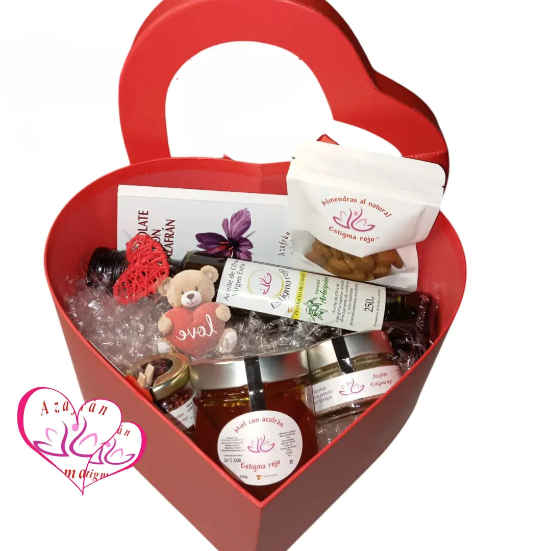Cestas Regalo – (chocolate , Almendras ,aove, Escamas De Sal, Miel Azafrán, Corazón)_0