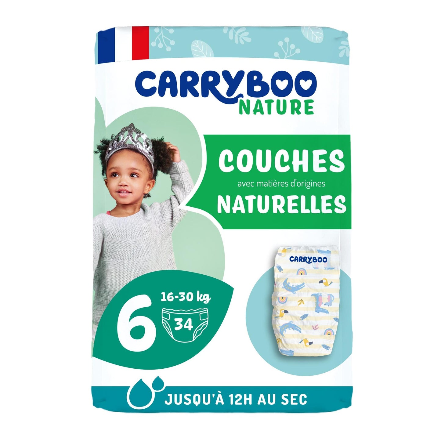 Fraldas Carryboo Nature Fraldas naturais e co-dorminhos, tamanho 6 (16-30 kg)
