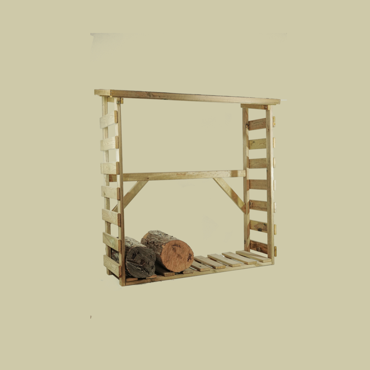 Leñero De Madera Aro Con Tela Asfáltica Vidahuerto 200x50x150 Cm_2