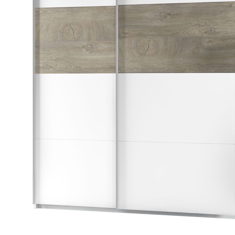 Armario Brike 180 2 Puertas Correderas Melamina, Blanco Artik, 180 X 200 X 60_5