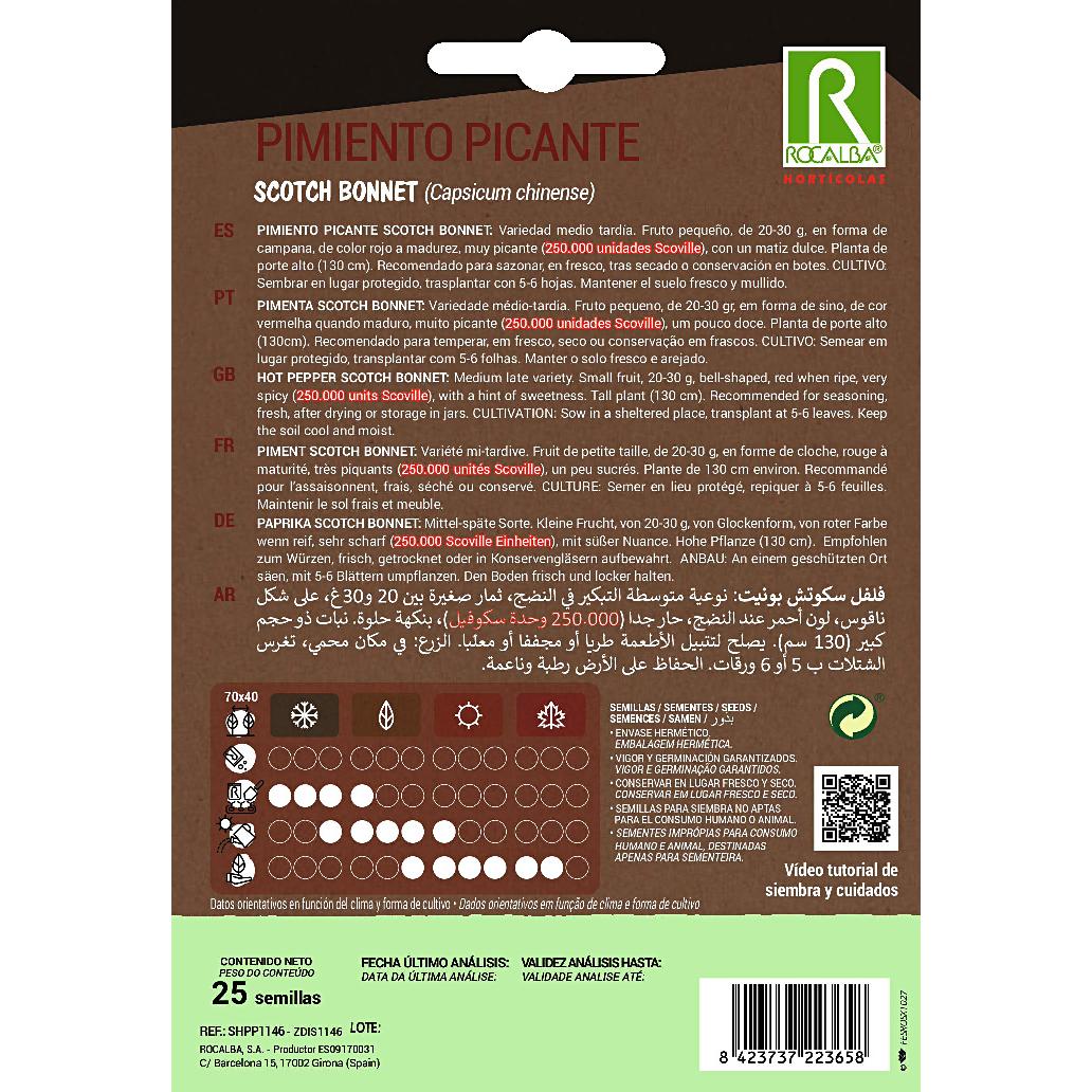 Sementes de pimento Scotch Bonnet Rocalba