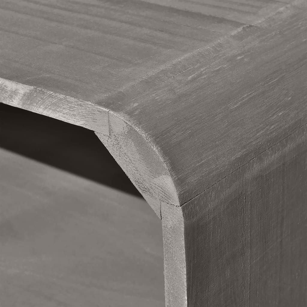 Mesa De Centro Madera Maciza Paulownia Gris 90x55,5x38,5 Cm_4