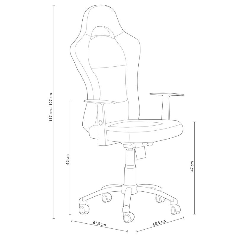 Silla De Oficina Fórmula Símil, Negro, 60,5 X 115-125 X 61,5cm_3