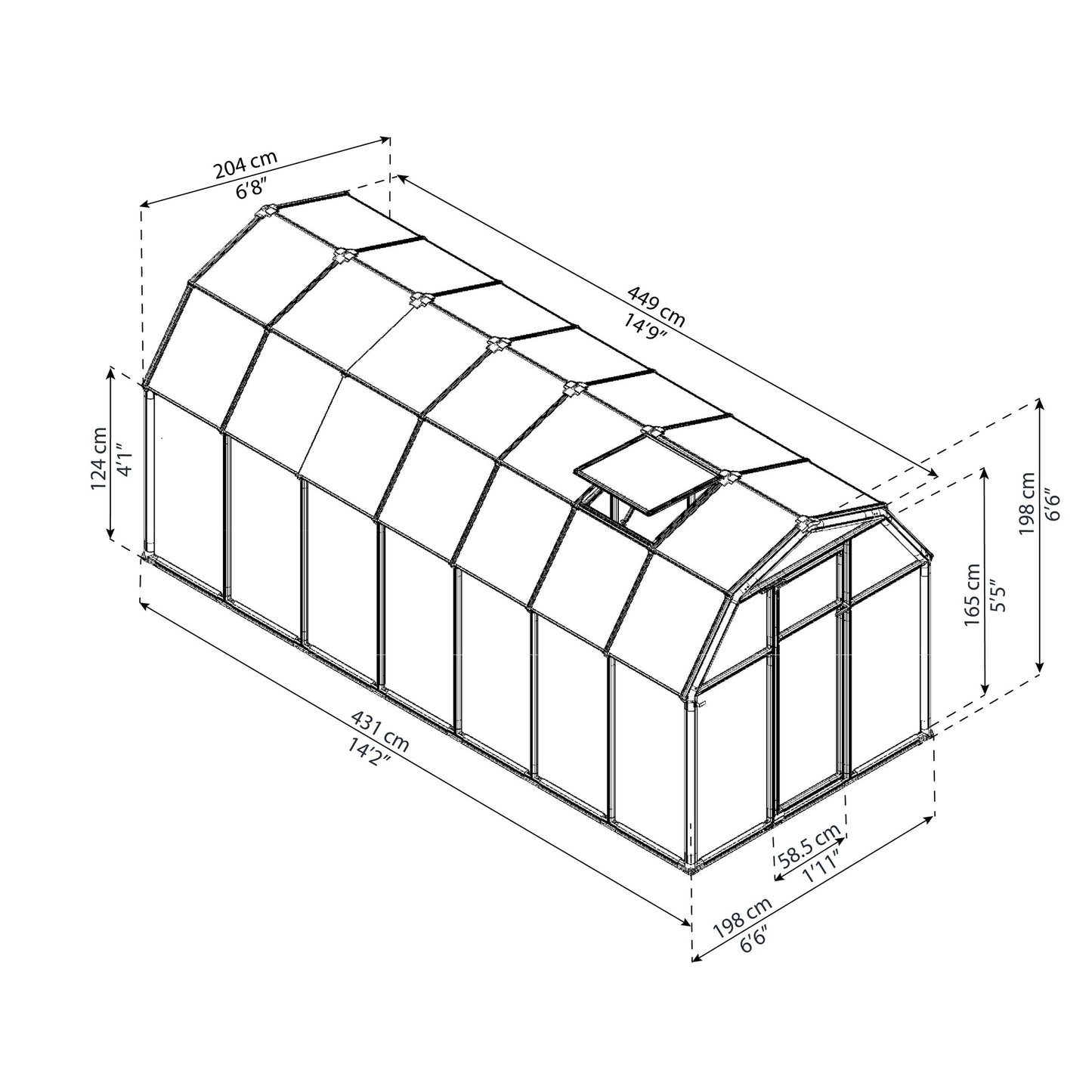 Estufa Eco Grow 445x204 cm