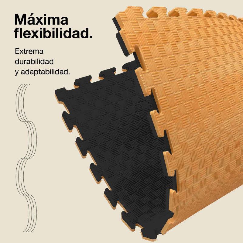 Jowy Tatami Puzzle 2cm 100x100cm, Pack 4 Unidades – Superficie 5 Líneas Madera_5