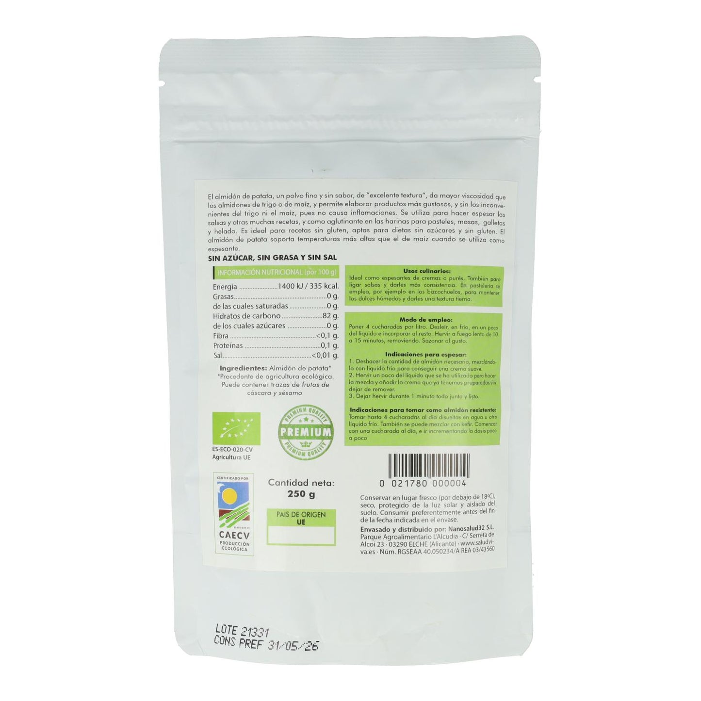 Fécula de Batata Salud Viva 250 g