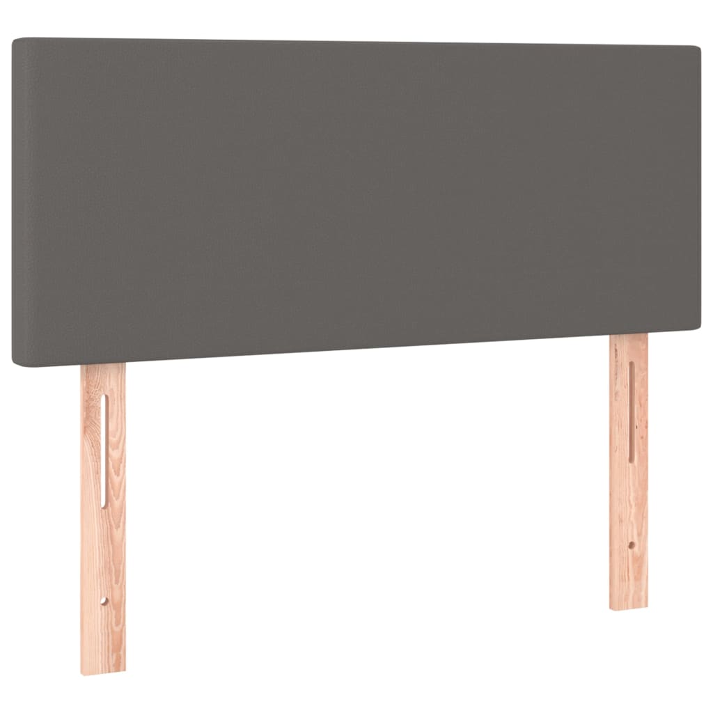 Cama Box Spring Y Colchón Led Cuero Sintético Gris 90x200 Cm / Vetonek_5