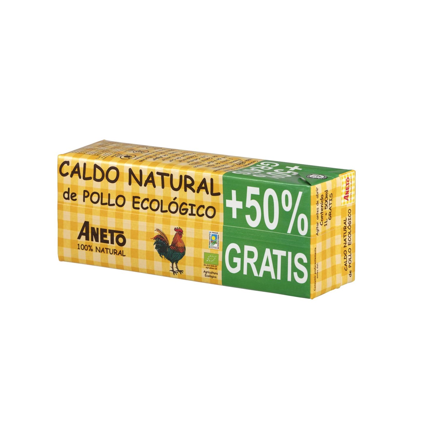 Caldo de Galinha Natural Aneto Biológico 1L + 500 ml GRÁTIS