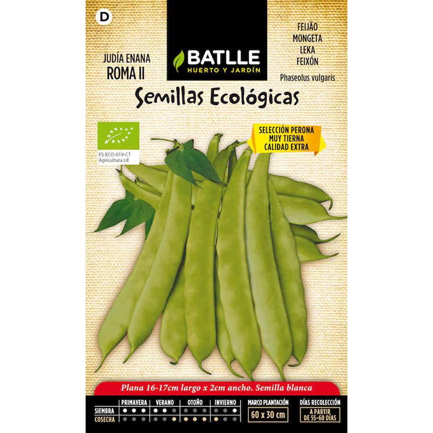 Sementes de feijão anão Roma Perona biológico Batlle