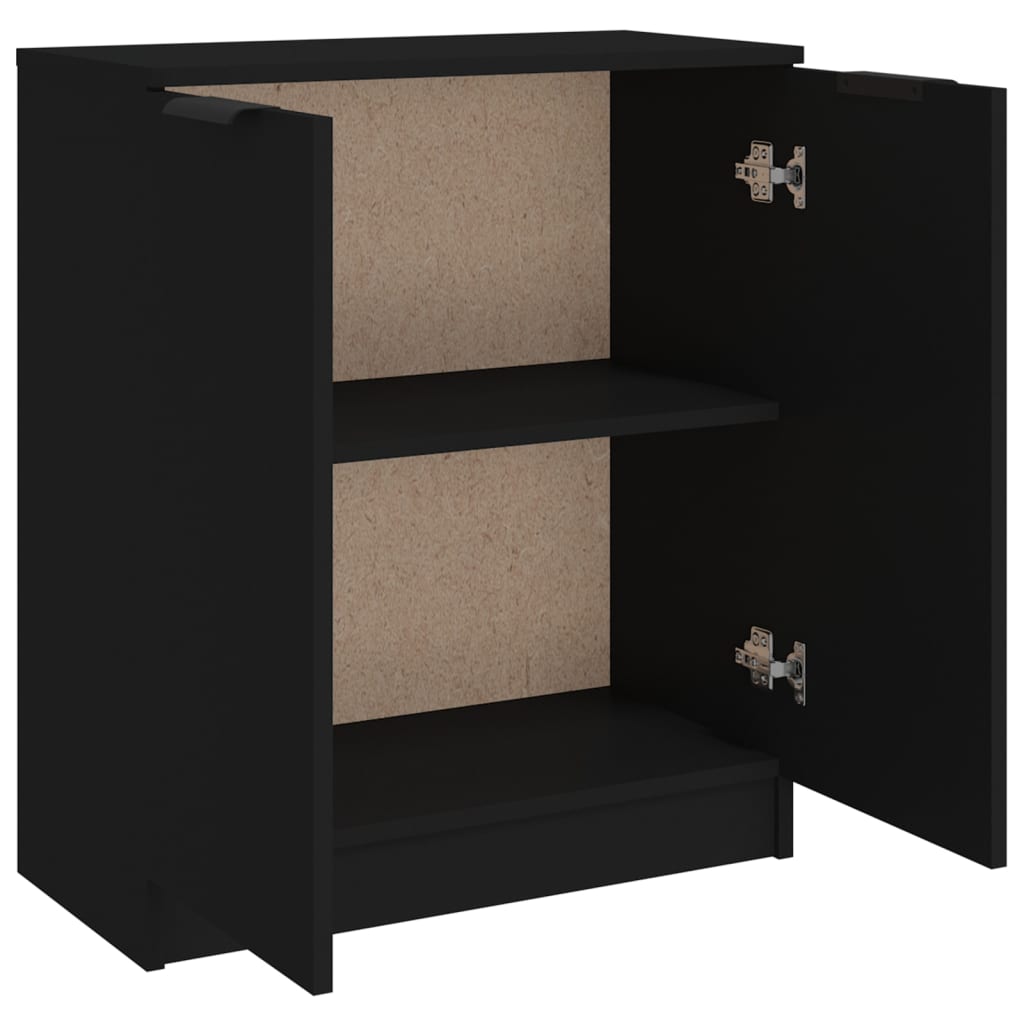 Aparador De Madera Contrachapada Negro 60x30x70 Cm / Vetonek_5