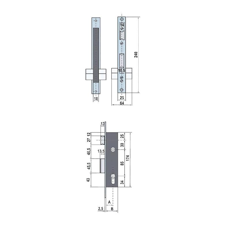 Cerradura Lince 5530-20 Frente Inoxidable_1