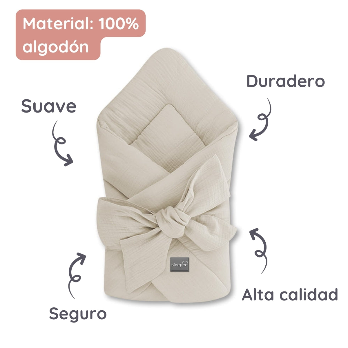 Saco Capazo Bebé Muselina Premium Sand_2