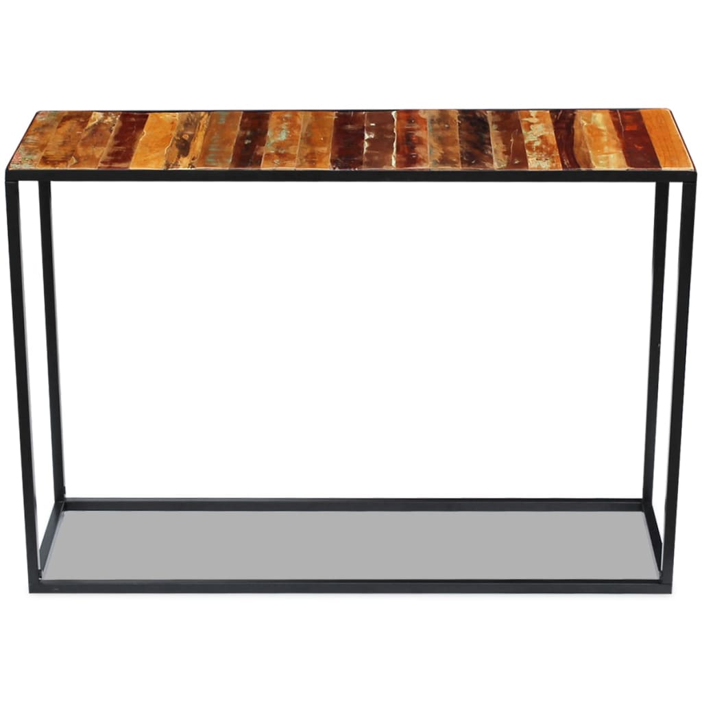 Mesa Consola De Madera Maciza Reciclada 110x35x76 Cm_4